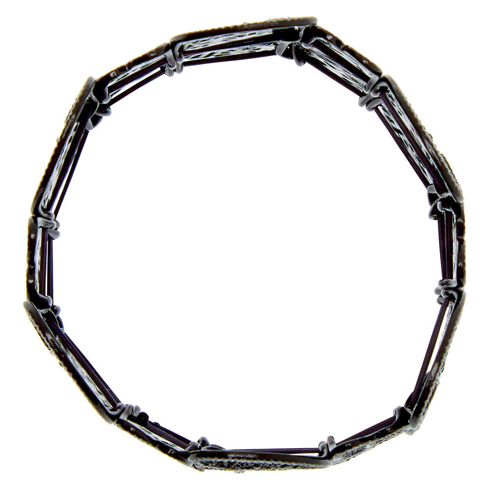 Hematite Crochet Stretch Bracelet,