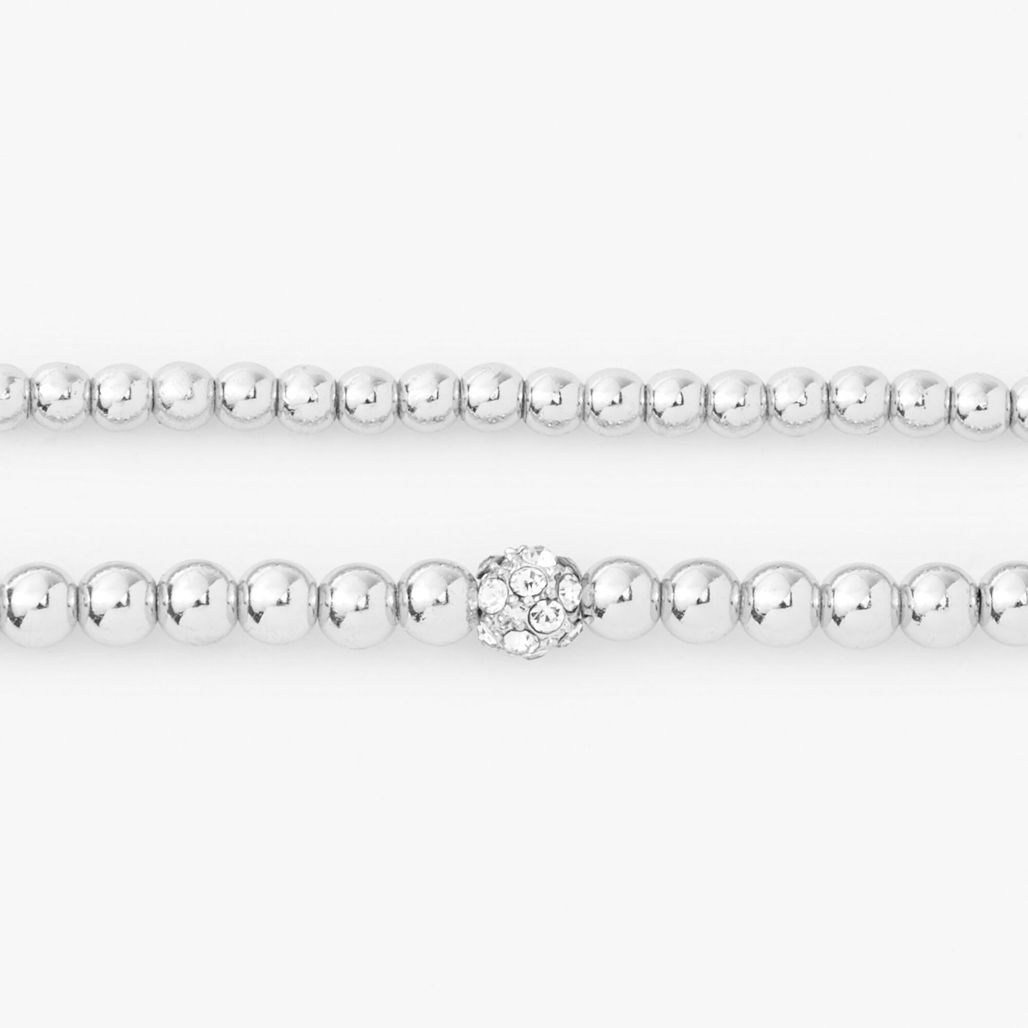 Silver Fireballl Stretch Bracelets (2 Pack),