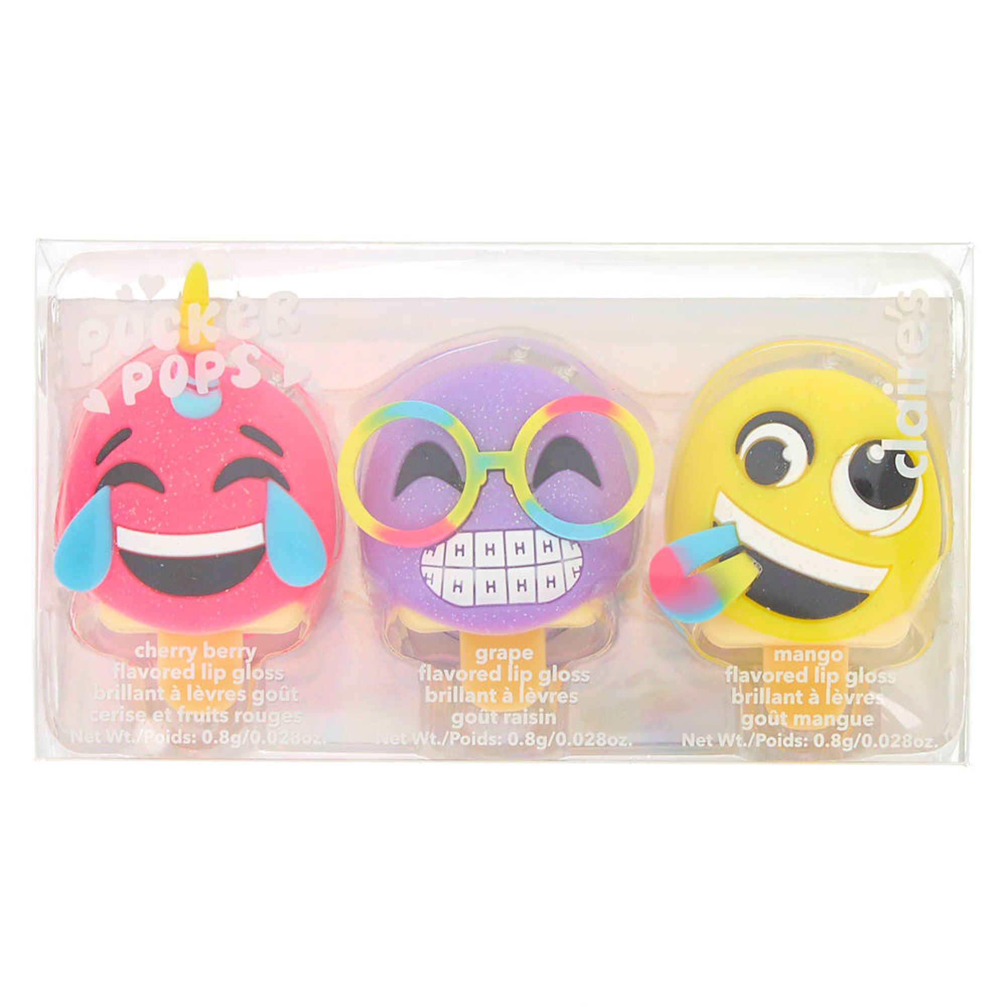 Pucker Pops Emoji Lip Gloss Set - 3 Pack,