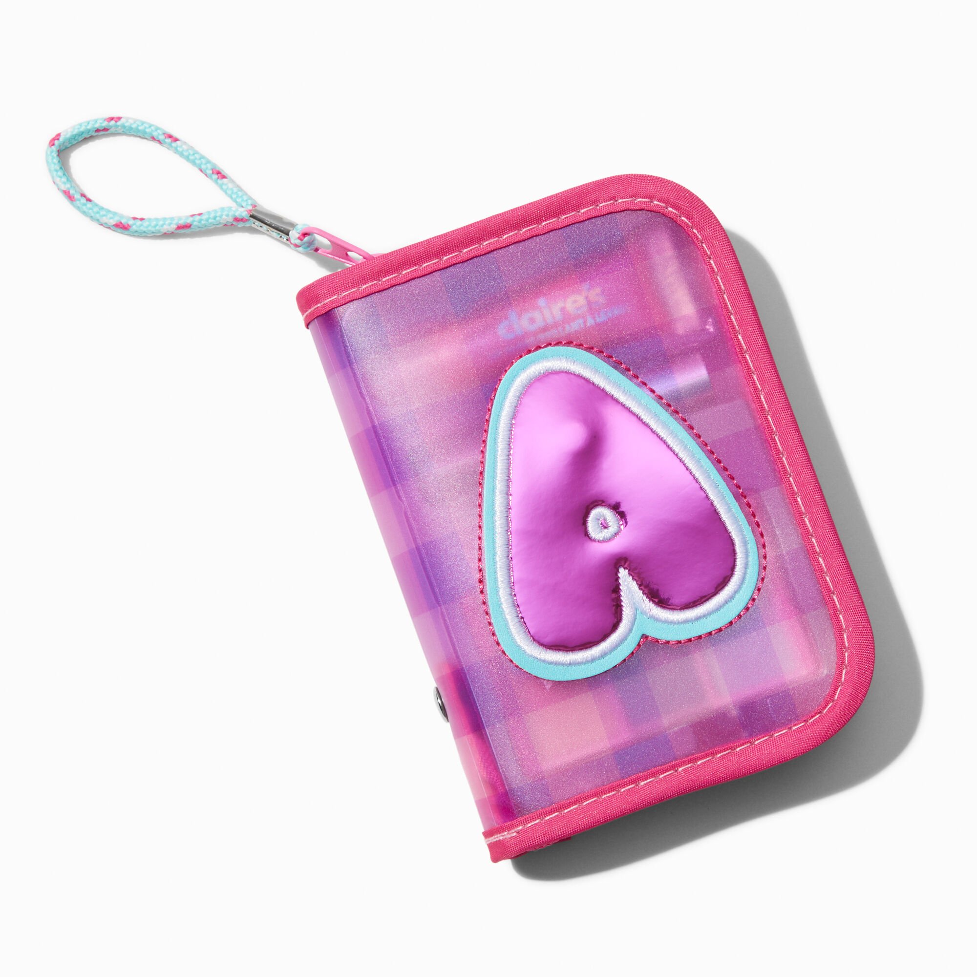 Initial Zipper Makeup Set Wristlet - A,