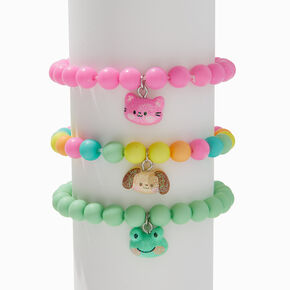 Claire&#39;s Club Glitter Critter Matte Beaded Stretch Bracelets - 3 Pack,