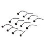 Sterling Silver 24G Black Stone Nose Studs,