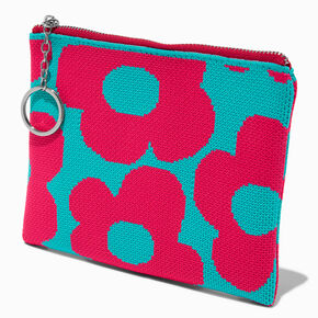 Pink &amp; Blue Groovy Flower Catchall Clutch,