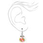 Silver 1&quot; Fruit Confetti Shaker Clip On Drop Earrings,