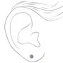Silver Cubic Zirconia Round Magnetic Stud Earrings - 5MM,