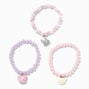 Claire&#39;s Club Pastel Pearl Bear Beaded Stretch Bracelets - 3 Pack,