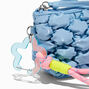 Blue Puffy Nylon Wristlet Coin Purse,