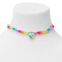 Rainbow Heart Rubber Choker Necklace,