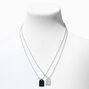 Best Friends Silver &amp; Black Building Block Pendant Necklaces - 2 Pack,