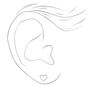 Silver-tone Cubic Zirconia Heart &amp; Stud Earrings - 3 Pack,