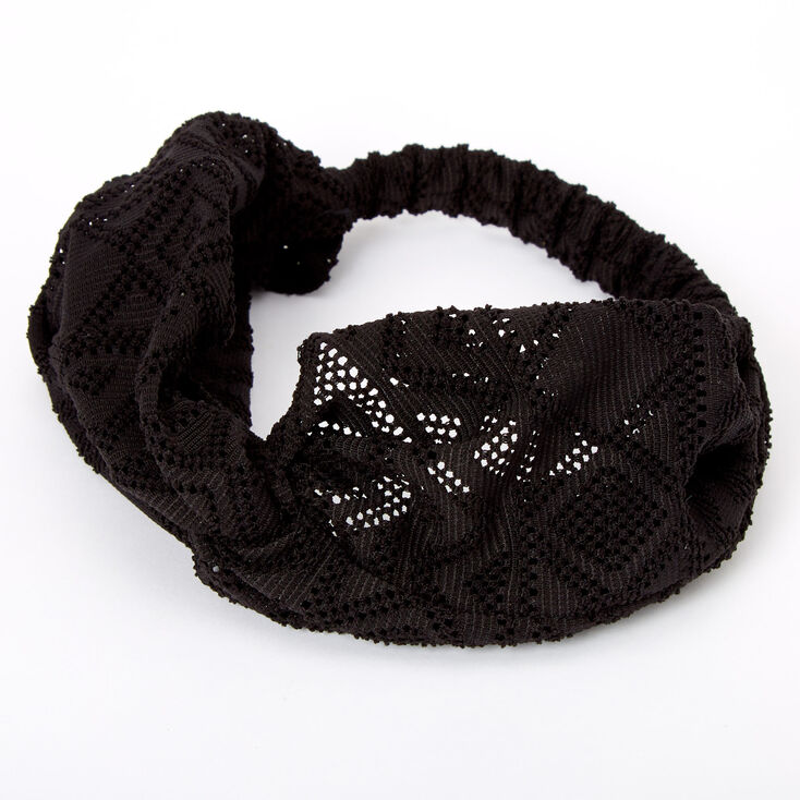 Claire's Bandeau torsadé en tulle motif aztèque - Noir