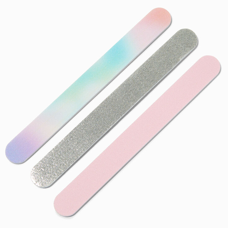 Holographic Pastel Nail File Set - 3 Pack,