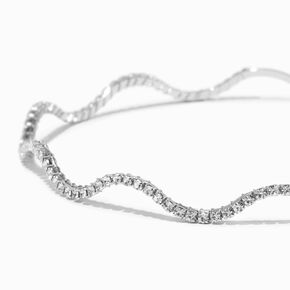 Silver Rhinestone Wavy Headband,