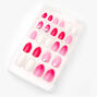 Heart Stiletto Press On Faux Nail Set - Pink, 24 Pack,