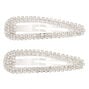 Silver Rhinestone Snap Clips - 2 Pack,