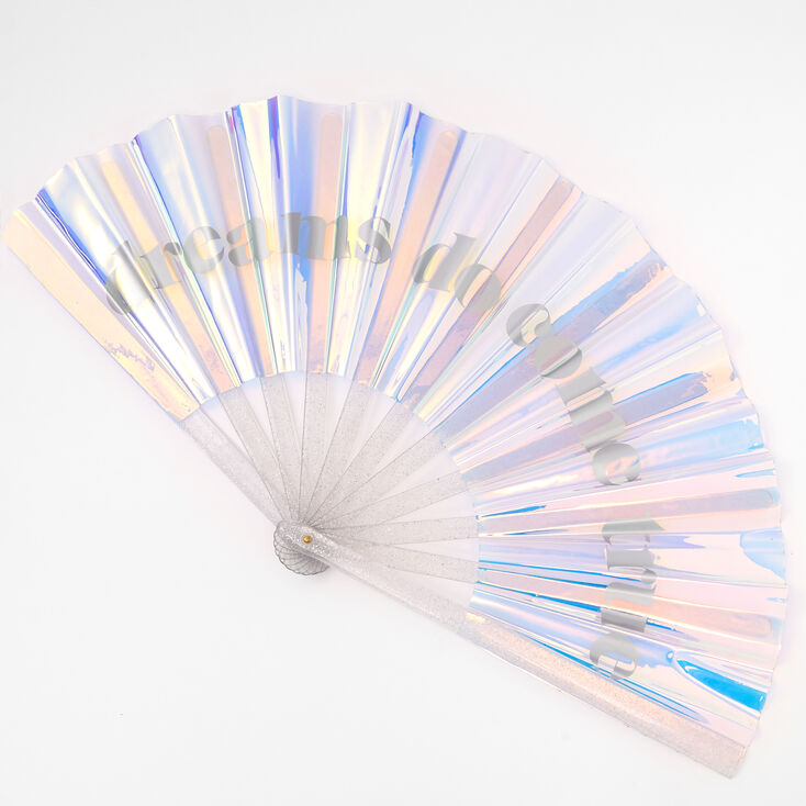 Dreams Do Come True Iridescent Folding Fan Claire S Us Dreams Do Come True Iridescent Folding Fan Claire S Us