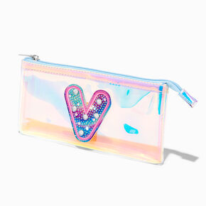 Holographic Initial Pencil Case - V,