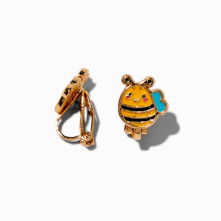 Clous d&#39;oreilles &agrave; clip abeille,