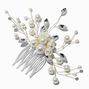 Peigne &agrave; cheveux avec bouquet de fleurs plat strass et perles d&#39;imitation,