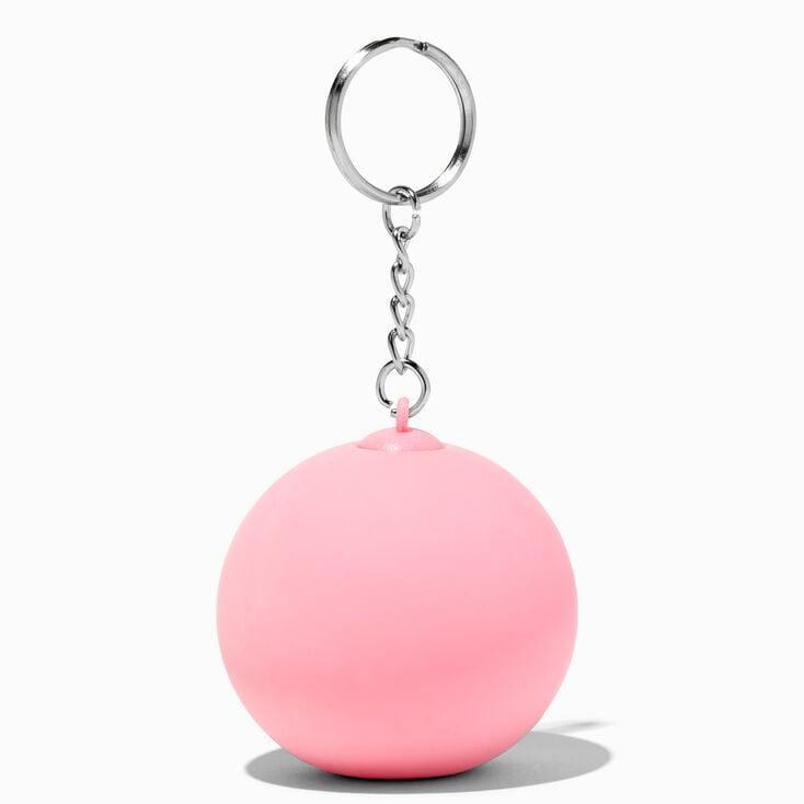 Initial Pink Stress Ball Keychain - A,