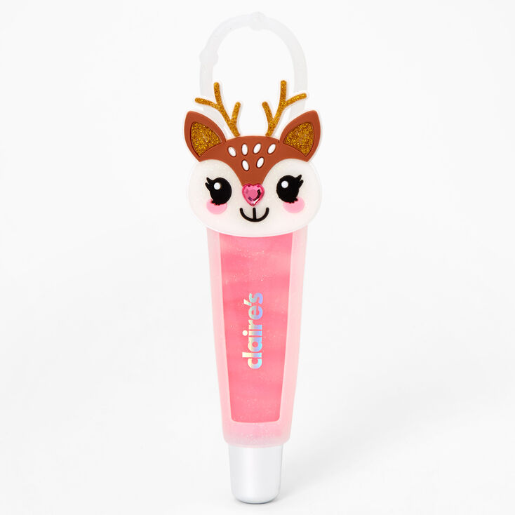 Reindeer Lip Gloss Tube - White,