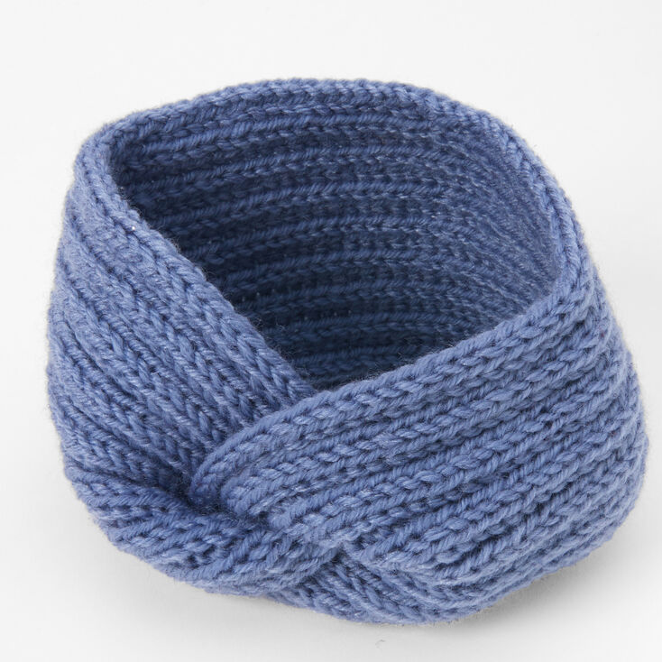 Knit Twisted Headwrap - Blue,