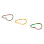 Mixed Metal Titanium 16G Anodized Heart Cartilage Hoop Earrings - 3 Pack,