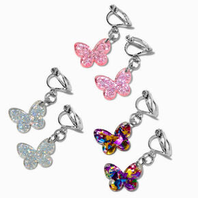 Pendantes &agrave; clip papillons paillet&eacute;s - Lot de 3,