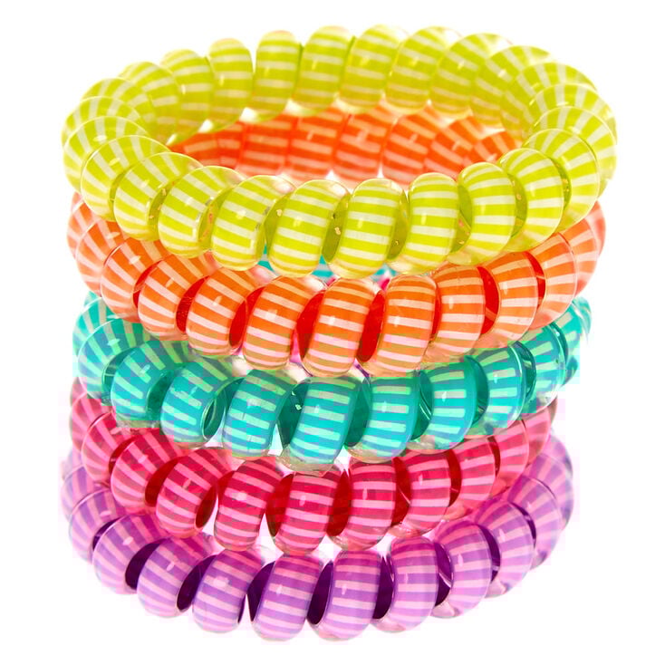 Claire's Élastiques spirales à rayures Club Claire's - Lot de 5