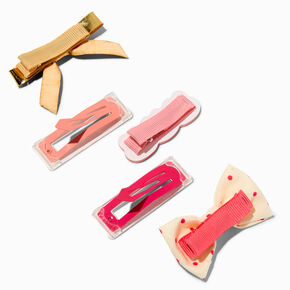 Claire&#39;s Club Pink Bow Mixed Hair Clips - 5 Pack,