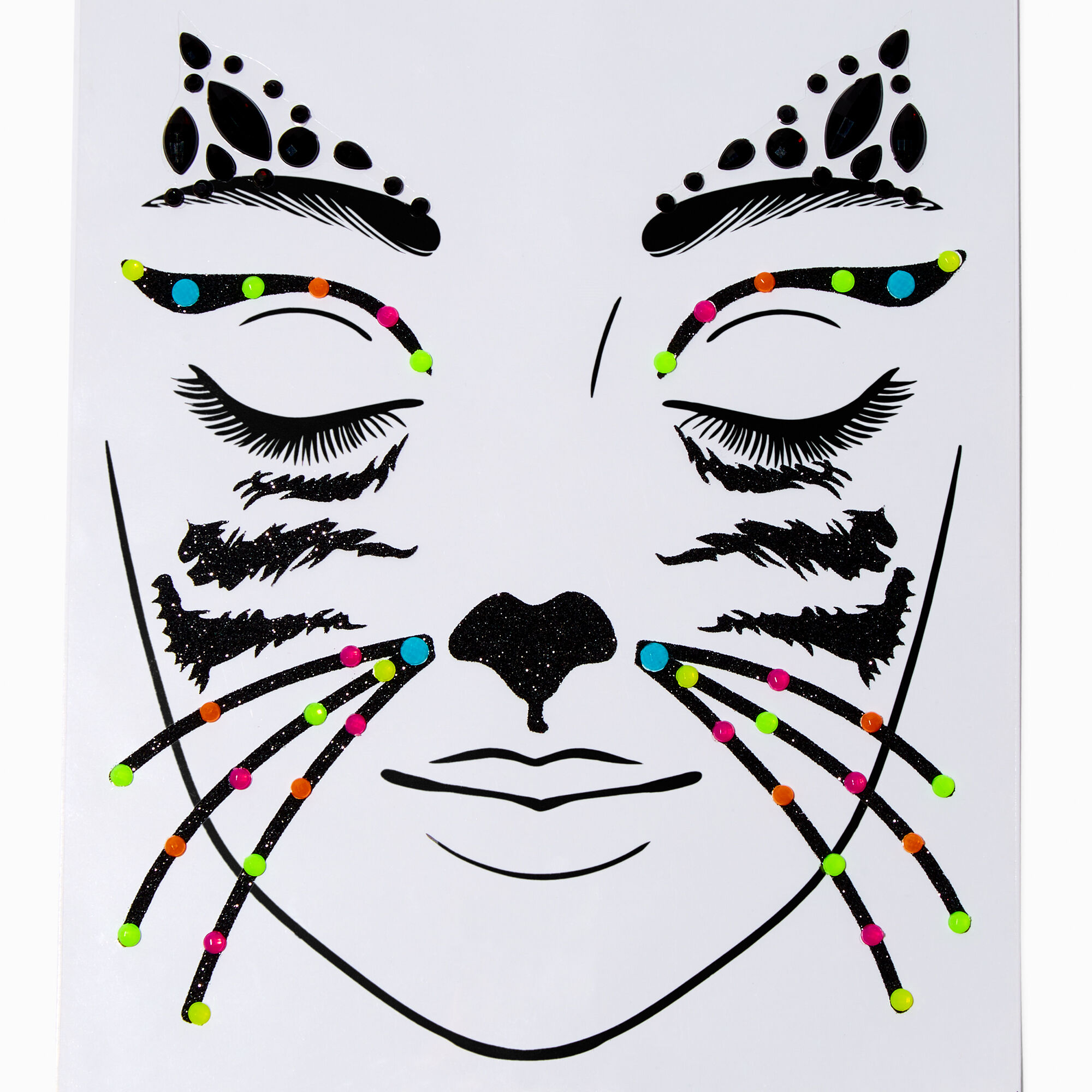 View Claires Cat Face Stickers Rainbow information