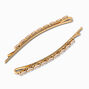 Baguette Cubic Zirconia Gold-tone Hair Pins - 2 Pack,