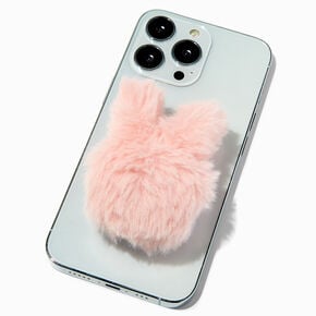 Furry Pink Bunny Griptok Phone Grip,