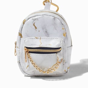 Golden Marble Mini Backpack Keyring,
