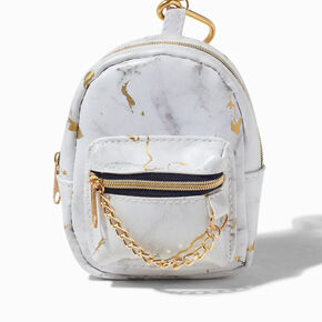 Golden Marble Mini Backpack Keychain,