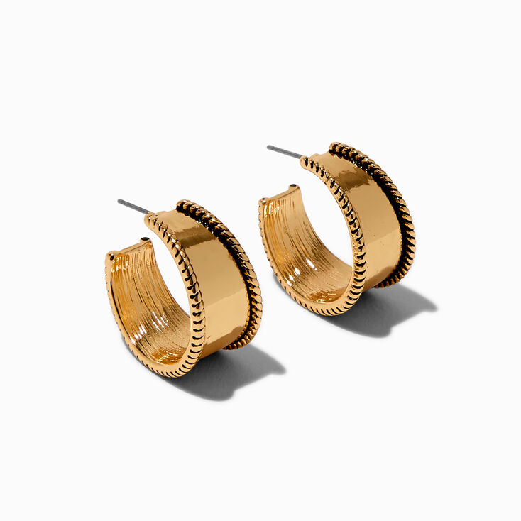Gold-tone Rope Hoop Earrings,