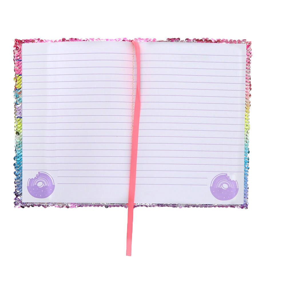 Miss Glitter the Unicorn Donut Reversible Sequin Notebook,