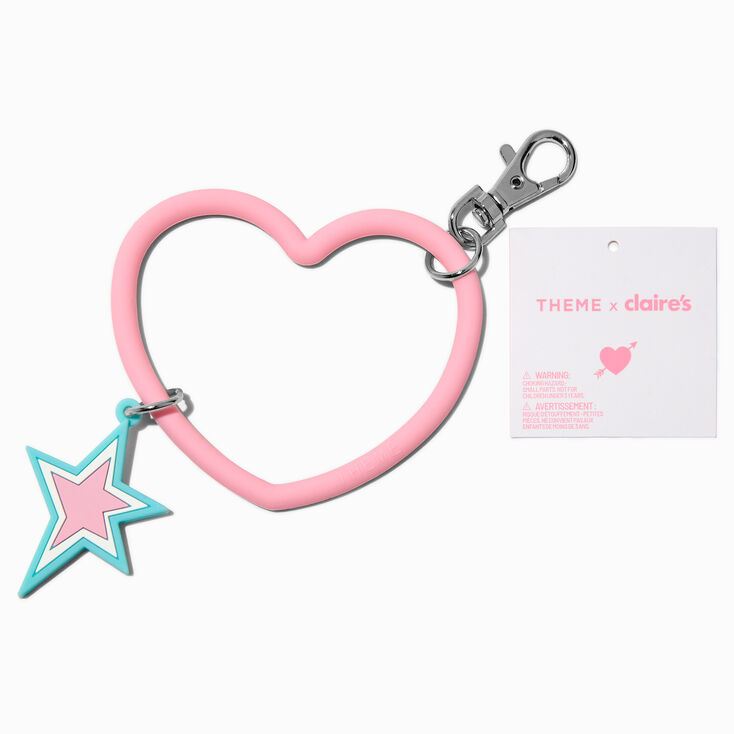 T H E M E x Claire&#39;s Pink Heart &amp; Star Keychain Clip,
