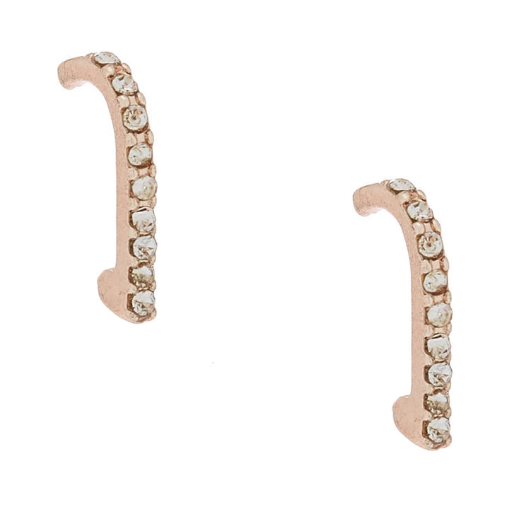 Rose Gold Crystal Ear Suspender Earrings,