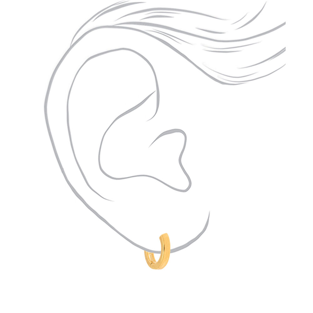 18ct Gold Plated 10MM Hoop Earrings,