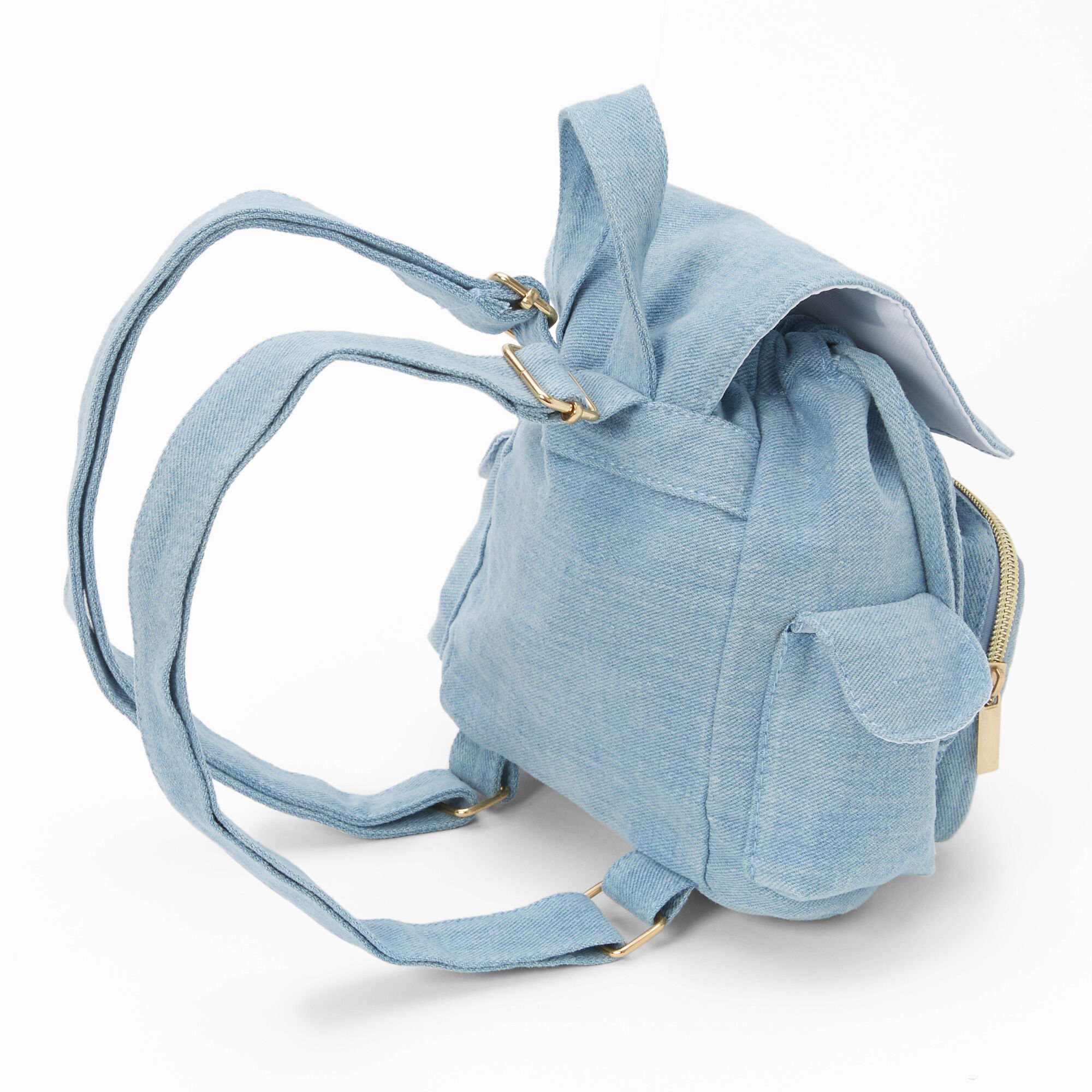 Denim mini backpack sale