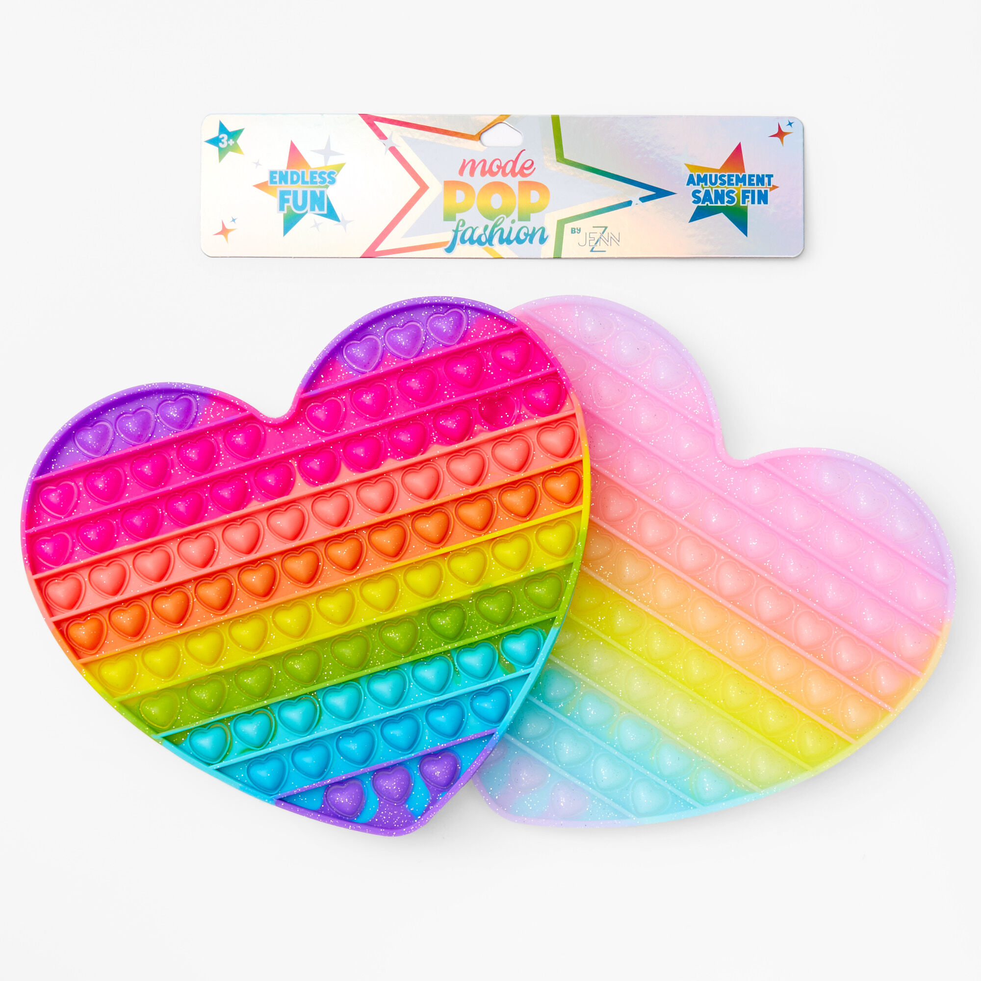 Pop Fashion 8'' Heart Fidget Toy - Rainbow,