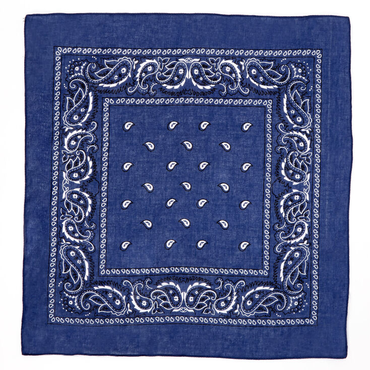 Navy Blue Paisley Bandana Headwrap,