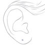 Silver-tone Cubic Zirconia Round 4mm Stud Earrings,
