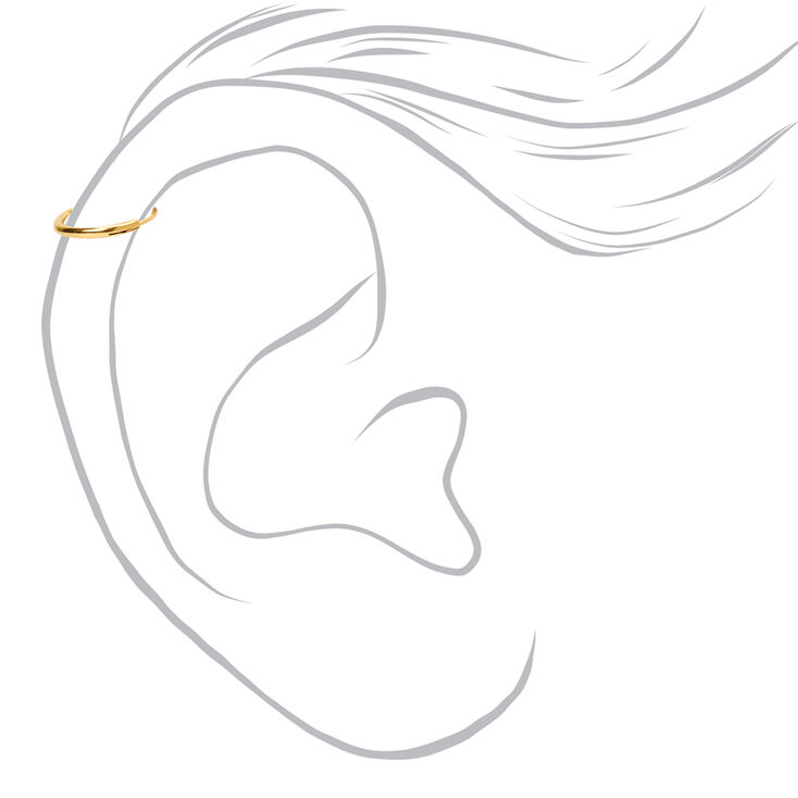 Gold Sterling Silver 22G Cartilage Hoop Earrings - 3 Pack,