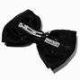 Black Organza Beaded Center Hair Bow Clip,