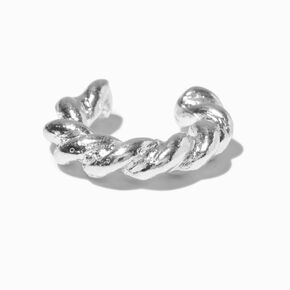 Silver-tone Twisted Stackable Ear Cuff ,