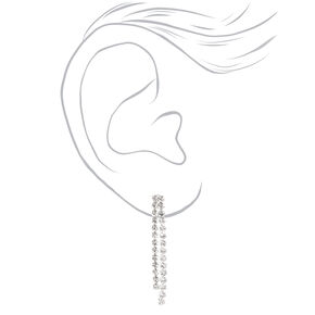 Silver Rhinestone Flapper Fringe Jewelry Set - 2 Pack,