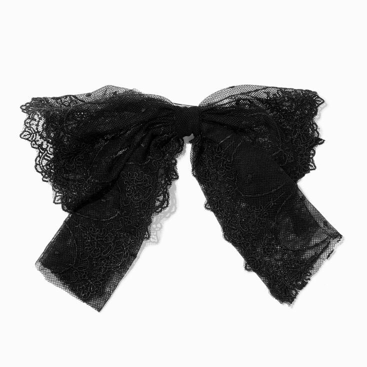 Black Lace Bow Hair Clip