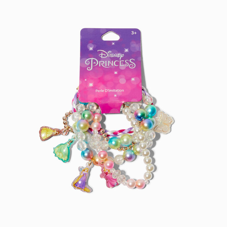 Bracelets &eacute;lastiques perl&eacute;s Disney Princess - Lot de 5,